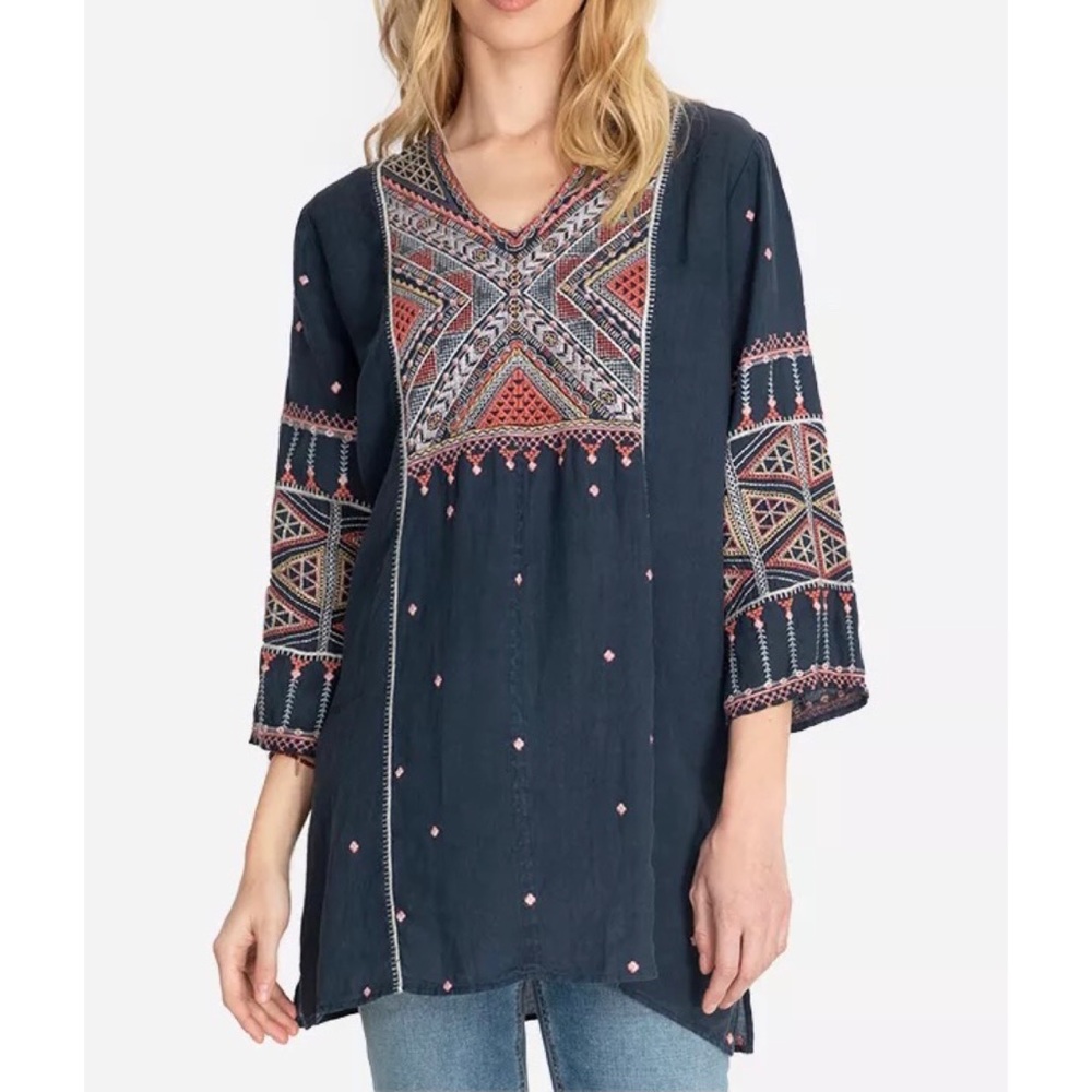 Johnny Was Thora V Neck Toledo Tunic